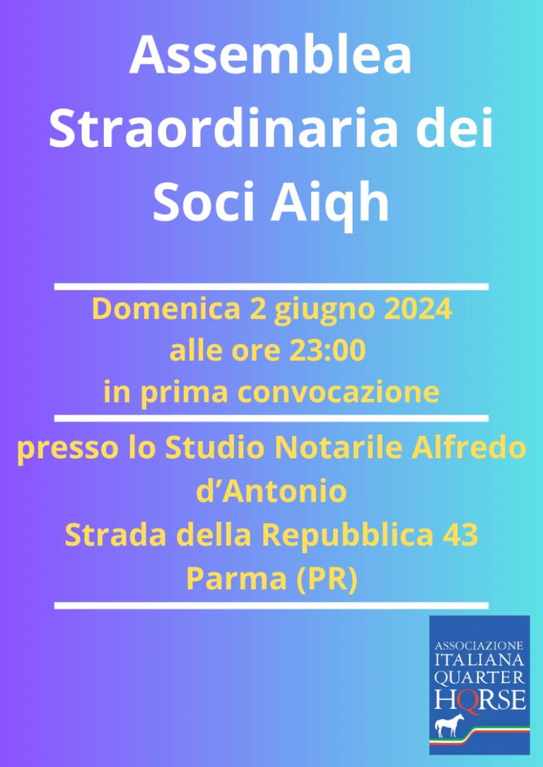 ASSEMBLEA STRAORDINARIA DEI SOCI AIQH 2024