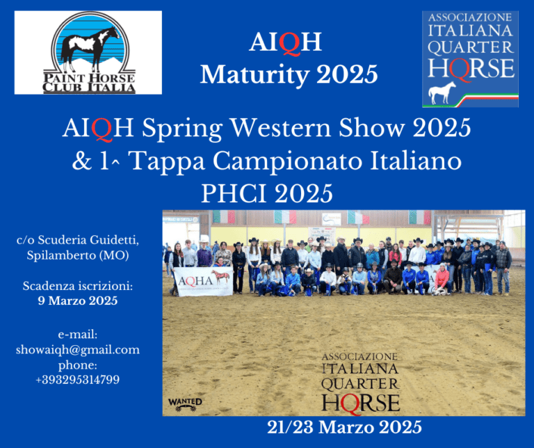 AIQH SPRING WESTERN SHOW 21-23 MARZO 2025